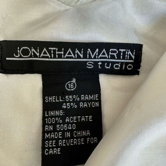 Jonathan Martin Studio Off Floral Sleeveless Wrap Dress ramie blend size 16 - Picture 4 of 6